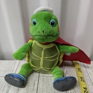 Ty Green Turtle Stuffed Animal with Red Cape